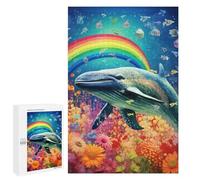 Rompecabezas 1000 PCS para Adolescentes Whale in Rainbow Garden Rompecabezas para Adultos Juegos Relajantes Difícil Difícil Desafío Educativo 1000 PCS