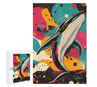 Rompecabezas 1000 PCS para Adolescentes Whale in Space Majestic Whale Pop Art Vibrant and Dynamic Whale Design Rompecabezas para Adultos Juguete Decoración De Pared Difícil Difícil Desafiante De Com