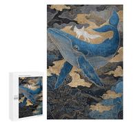 Rompecabezas 1000 PCS para Adolescentes Whale Riding Fox Art Print Rompecabezas para Adultos para La Diversión Familiar Ayuda A Ejercitar El Cerebro Hermoso Juego De Diseño 1000 PCS