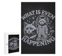 Rompecabezas 1000 PCS Para Adolescentes What Is Even Happening - Space Cat Existential Meme Rompecabezas Para Adultos Rompecabezas Mejora La Memoria Desafío Educativo Reducción Del Estrés Regalos 1000