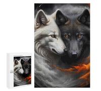 Rompecabezas 1000 PCS para Adolescentes White and Black Wolves Rompecabezas para Adultos Juegos Relajantes Arte De Pared Oferta como Regalos para Toda La Familia 1000 PCS