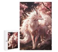 Rompecabezas 1000 PCS para Adolescentes White Sakura Kitsune Rompecabezas para Adultos Juego Práctico Decoración del Hogar Cumpleaños Y Navidad 1000 PCS