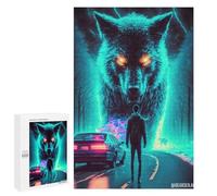 Rompecabezas 1000 PCS para Adolescentes Wolf Encounter on The Road Rompecabezas para Adultos Juego Familiar Carrera De Velocidad De Manos Regalos para Reducir El Estrés 1000 PCS