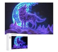 Rompecabezas 1000 PCS para Adolescentes Wolf Howling at Full Moon-1 Rompecabezas para Adultos Juegos Divertidos Una Obra De Arte Ayuda A Ejercitar El Cerebro 1000 PCS