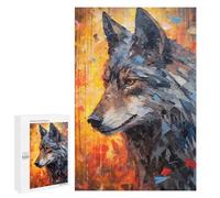Rompecabezas 1000 PCS para Adolescentes Wolf Portrait in Autumn Rompecabezas DIY Juguetes Una Obra De Arte como Regalo para Toda La Familia 1000 PCS