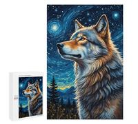 Rompecabezas 1000 PCS para Adolescentes Wolf Starry Night Rompecabezas para Adultos Juguetes De Bricolaje Pero Un Desafío Educativo Divertido Y Humorístico 1000 PCS
