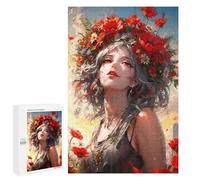 Rompecabezas 1000 PCS para Adolescentes Woman Wreath of Flowers Rompecabezas para Adultos Juego Práctico Regalo De Cumpleaños Regalo De Cumpleaños, Regalos, 1000 PCS
