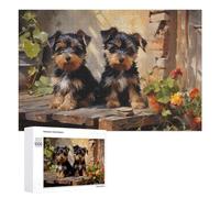 Rompecabezas 1000 PCS para Adolescentes Yorkshire Terrier Puppies Rompecabezas para Adolescentes Juguetes DIY Decoración De Pared Ayuda A Ejercitar El Cerebro 1000 PCS