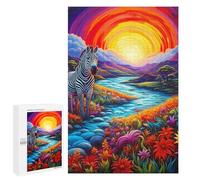 Rompecabezas 1000 PCS para Adolescentes Zebra in A Vibrant Landscape Rompecabezas para Adultos Juegos Relajantes Difícil Difícil Desafío Educativo 1000 PCS