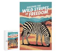 Rompecabezas 1000 PCS para Adolescentes Zebra Wild Stripes of Freedom Rompecabezas para Adultos Juguetes DIY para La Diversión Familiar Ayuda A Ejercitar El Cerebro 1000 PCS