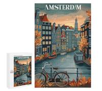 Rompecabezas 1000 PCS para Adultos Amsterdam Canal Sunset Rompecabezas Juego Familiar Difícil Oferta Difícil como Regalo para Toda La Familia 1000 PCS
