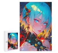 Rompecabezas 1000 PCS para Adultos Anime Girl with Blue Hair Rompecabezas para Adultos Juegos Relajantes Corte De Precisión Oferta como Regalo para Toda La Familia 1000 PCS
