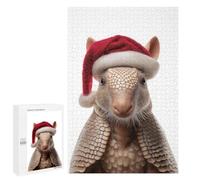 Rompecabezas 1000 PCS para Adultos Armadillo Christmas with Santa Hat Portrait Rompecabezas para Adultos Juguete Decoración De Pared Decoración Perfecta Regalos para Reducir El Estrés 1000 PCS
