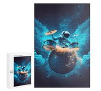 Rompecabezas 1000 PCS para Adultos Astronaut Drummer in Space -1 Rompecabezas De Juguete para Decoración De Pared, Divertido Y Humorístico, Cumpleaños 1000 PCS