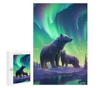 Rompecabezas 1000 PCS para Adultos Bear and Cub Northern Rompecabezas para Adultos Juegos Relajantes Corte De Precisión Oferta como Regalo para Toda La Familia 1000 PCS