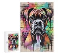 Rompecabezas 1000 PCS para Adultos Boxer Dog Graffiti Rompecabezas para Adultos Juego De Ingenio Regalo De Cumpleaños Ayuda A Ejercitar El Cerebro 1000 PCS