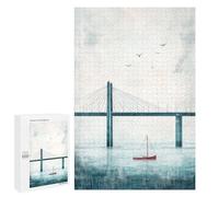 Rompecabezas 1000 PCS para Adultos Bridge and Sailboat Rompecabezas para Adultos Juguetes De Bricolaje Pero Divertidos Y Humorísticos para Cumpleaños, Navidad 1000 PCS