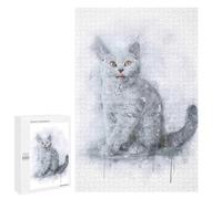 Rompecabezas 1000 PCS para Adultos British Shorthair Kitten Rompecabezas para Adolescentes Juguetes Antiestrés Desafío Difícil Ayuda A Ejercitar El Cerebro 1000 PCS