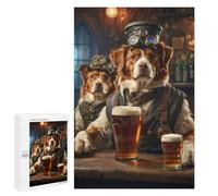 Rompecabezas 1000 PCS para Adultos Brittany Spaniel Beer Dog Rompecabezas para Adultos Juegos Familiares Carrera De Velocidad Manual Regalos para Amigos Y Familiares 1000 PCS