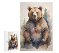 Rompecabezas 1000 PCS para Adultos Brown Bear Watercolor Rompecabezas para Adultos Juguetes De Bricolaje Pero Divertidos Y Humorísticos para Cumpleaños, Navidad 1000 PCS