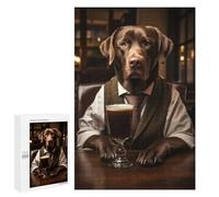 Rompecabezas 1000 PCS para Adultos Brown Labrador at The Bar Rompecabezas para Adultos Juegos Relajantes Corte De Precisión Oferta como Regalo para Toda La Familia 1000 PCS
