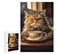 Rompecabezas 1000 PCS para Adultos Caffeine Cat 3 Rompecabezas para Adultos Juego De Ingenio Regalo De Cumpleaños Ayuda A Ejercitar El Cerebro 1000 PCS
