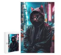 Rompecabezas 1000 PCS para Adultos Cat Asian City Night Rompecabezas para Adultos Juegos Relajantes Corte De Precisión Oferta como Regalo para Toda La Familia 1000 PCS