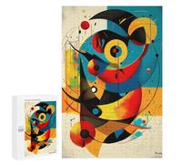 Rompecabezas 1000 PCS Para Adultos Celestial Balance - Modern Cosmic Geometry in Cyan, Vermillion, And Gold Rompecabezas Para Adultos Juguete Decoración De Pared Mejora La Memoria Regalo De Cumpleaños