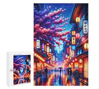 Rompecabezas 1000 PCS para Adultos Cherry Blossom Night Market -1 Rompecabezas De Juguete para Decoración De Pared, Divertido Y Humorístico, Cumpleaños 1000 PCS
