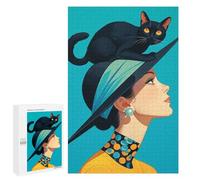 Rompecabezas 1000 PCS para Adultos Chic Vintage Cat Lady Art Rompecabezas para Adultos Juegos Familiares Carrera De Velocidad Manual Regalos para Amigos Y Familiares 1000 PCS