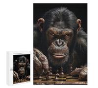 Rompecabezas 1000 PCS para Adultos Chimpanzee Chess Rompecabezas para Adultos Juguete Decoración De Pared Análisis Y Lógica Desafiante De Completar 1000 PCS