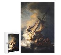 Rompecabezas 1000 PCS para Adultos Christ in The Storm Rompecabezas para Adultos Juego De Ingenio Regalo De Cumpleaños Ayuda A Ejercitar El Cerebro 1000 PCS