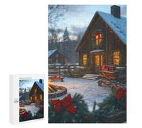 Rompecabezas 1000 PCS para Adultos Christmas Cabin Rompecabezas para Adultos Juegos Divertidos Vacaciones En Casa Matar El Tiempo para Cumpleaños, Navidad 1000 PCS