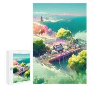 Rompecabezas 1000 PCS para Adultos Cloud Cityscape A Futuristic Vision Rompecabezas De Juguete para Decoración De Pared, Divertido Y Humorístico, Cumpleaños 1000 PCS