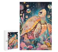 Rompecabezas 1000 PCS para Adultos Colorful Sea Turtle in Ocean Art Rompecabezas para Adultos Juguete Decoración De Pared Decoración Perfecta Regalos para Reducir El Estrés 1000 PCS