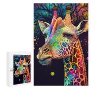Rompecabezas 1000 PCS para Adultos Colourful Giraffe Rompecabezas para Adultos Juguete Decoración De Pared Decoración Perfecta Regalos para Reducir El Estrés 1000 PCS