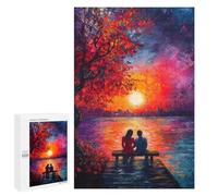 Rompecabezas 1000 PCS para Adultos Couple Sunset Painting Rompecabezas para Adultos Juegos Divertidos Vacaciones En Casa Matar El Tiempo para Cumpleaños, Navidad 1000 PCS