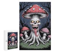 Rompecabezas 1000 PCS para Adultos Creepy Mushroom Skull in Dark Forest Rompecabezas para Adultos Juego De Ingenio Regalo De Cumpleaños Ayuda A Ejercitar El Cerebro 1000 PCS