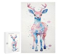 Rompecabezas 1000 PCS para Adultos Deer Watercolor Rompecabezas para Adultos Juegos Familiares Carrera De Velocidad Manual Regalos para Amigos Y Familiares 1000 PCS