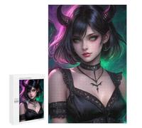 Rompecabezas 1000 PCS para Adultos Demon Girl with Green Eyes Rompecabezas para Adultos Juegos Familiares Carrera De Velocidad Manual Regalos para Amigos Y Familiares 1000 PCS