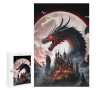 Rompecabezas 1000 PCS para Adultos Dragon Castle Under The Full Moon Rompecabezas para Adultos Juegos Relajantes Decoración Perfecta como Regalo para Toda La Familia 1000 PCS