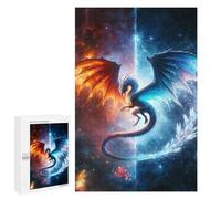 Rompecabezas 1000 PCS para Adultos Dragon of Fire and Ice Rompecabezas para Adultos Juegos Familiares Carrera De Velocidad Manual Regalos para Amigos Y Familiares 1000 PCS