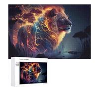 Rompecabezas 1000 PCS para Adultos Electric Lion in Flames Rompecabezas para Adultos Juegos Relajantes Decoración Perfecta como Regalo para Toda La Familia 1000 PCS