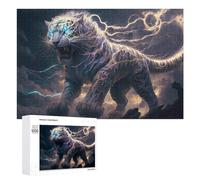 Rompecabezas 1000 PCS para Adultos Electric Tiger Fantasy Artwork -2 Rompecabezas para Adultos Juguete Decoración De Pared Análisis Y Lógica Desafiante De Completar 1000 PCS