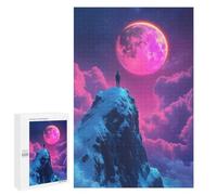 Rompecabezas 1000 PCS para Adultos Fantasy Lone Figure on Mountaintop Rompecabezas para Adultos Juegos Divertidos Vacaciones En Casa Matar El Tiempo para Cumpleaños, Navidad 1000 PCS