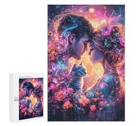 Rompecabezas 1000 PCS para Adultos Fantasy Lovers with Cat Rompecabezas para Adolescentes Actividades Familiares Desafío Educativo Juego Desafiante Y Juego Familiar 1000 PCS