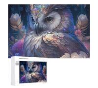 Rompecabezas 1000 PCS para Adultos Fantasy Owl with Flowers Rompecabezas para Adolescentes Juguete Decoración De Pared Decoración Desafiante De Completar 1000 PCS