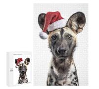 Rompecabezas 1000 PCS para Adultos Festive African Wild Dog Portrait Rompecabezas para Adultos Juego De Ingenio Regalo De Cumpleaños Ayuda A Ejercitar El Cerebro 1000 PCS