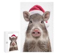 Rompecabezas 1000 PCS para Adultos Festive Javelina Portrait with Santa Hat Rompecabezas para Adultos Juegos Familiares Carrera De Velocidad Manual Regalos para Amigos Y Familiares 1000 PCS