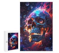Rompecabezas 1000 PCS para Adultos Fiery Galaxy Skull Rompecabezas para Adultos Juego De Ingenio Regalo De Cumpleaños Ayuda A Ejercitar El Cerebro 1000 PCS